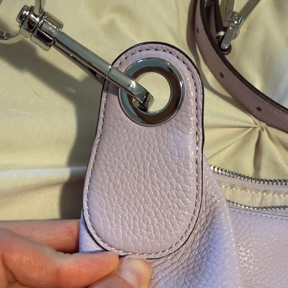 Kate Spade Lavender Pebbled Leather Crossbody with Striped Strap and Coin Pouch - Picture 8 of 10